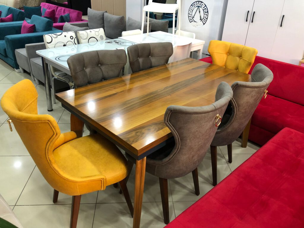 GERÇEK AĞAÇ KAPLAMA AÇILABİLEN MDF YEMEK MASASI